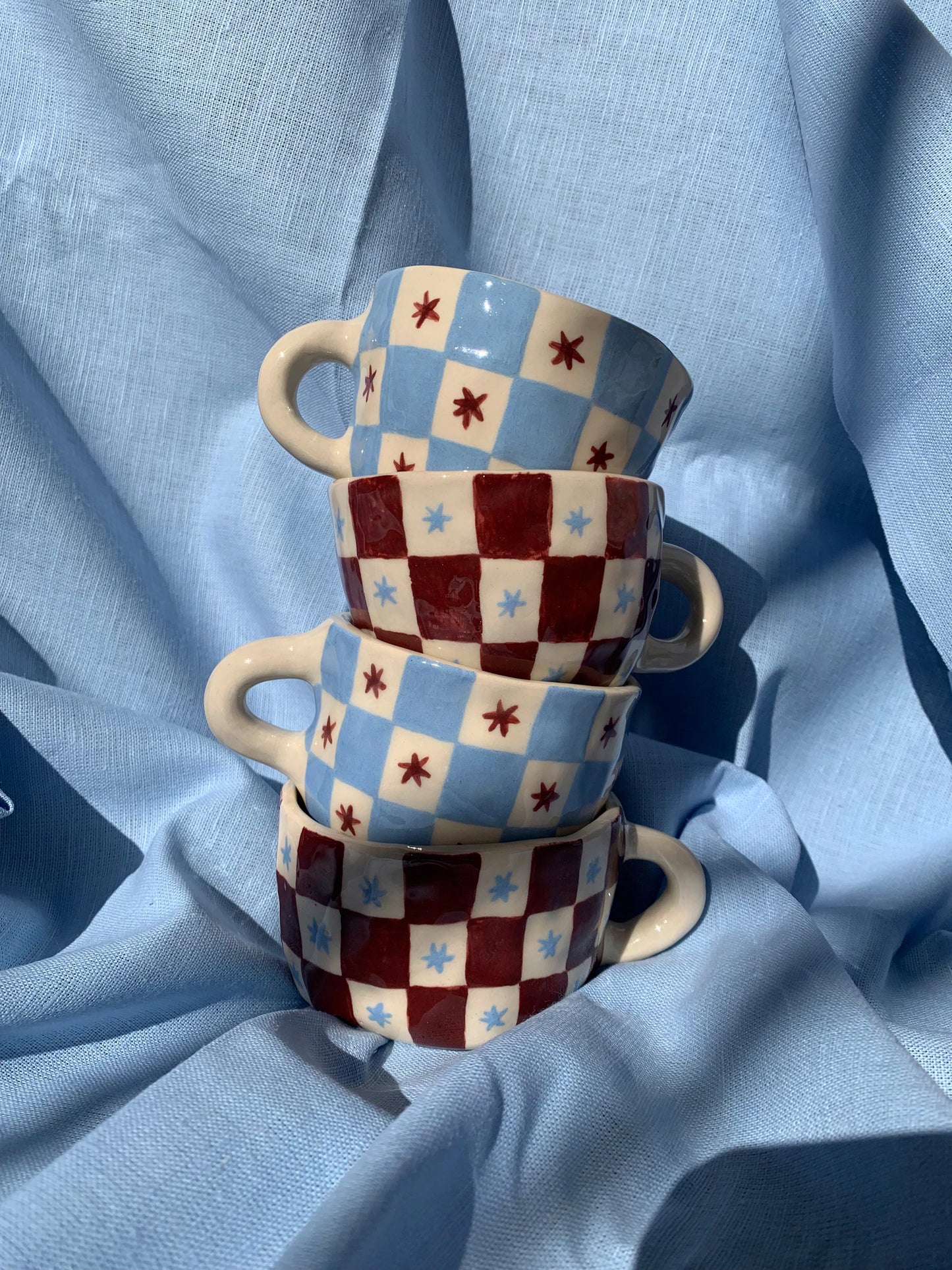CHECKER MUG - BLUE