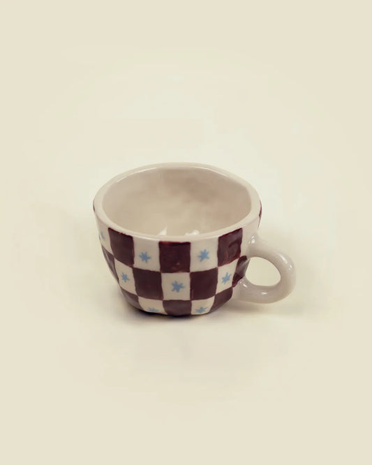 CHECKER MUG - BURGUNDY