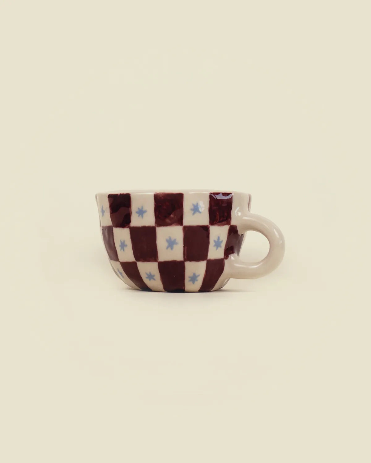 CHECKER MUG - BURGUNDY