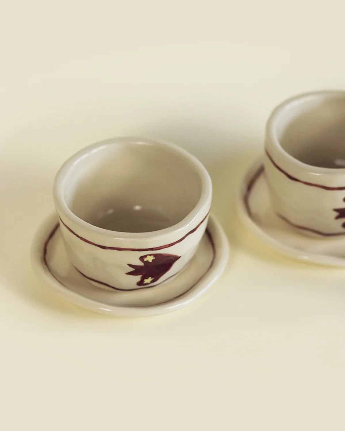 BURGUNDY SWALLOW COFFEE SET