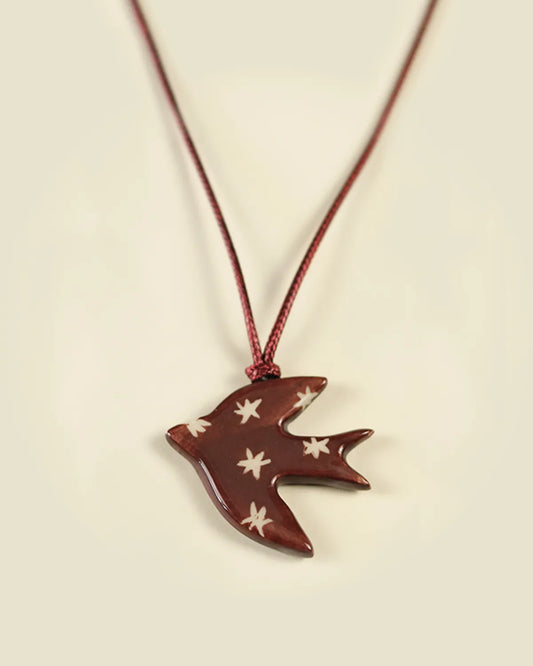 BURGUNDY SWALLOW PENDANT