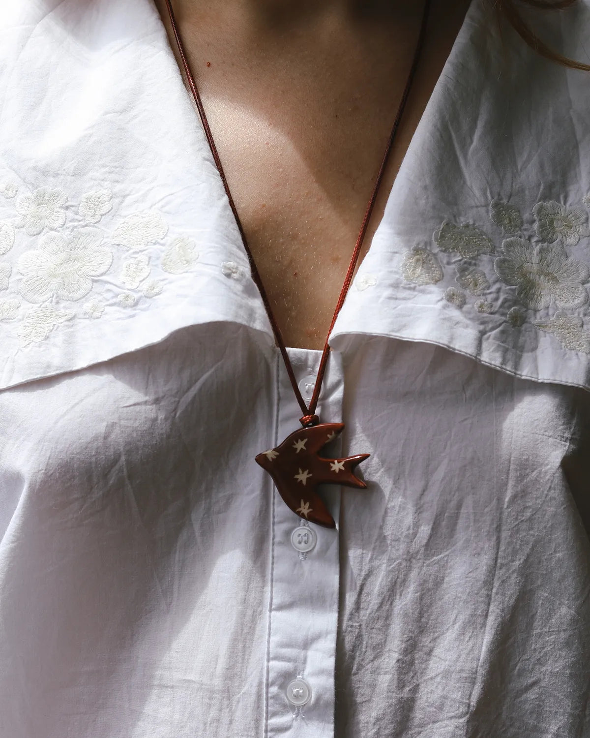BURGUNDY SWALLOW PENDANT