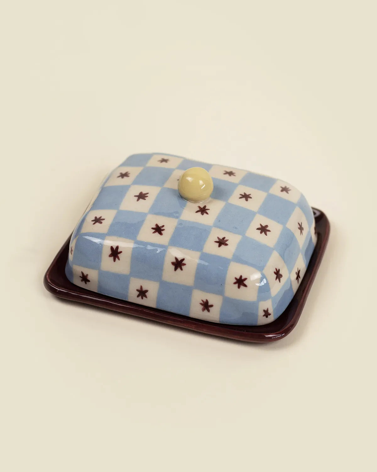 CHECKER BUTTER DISH