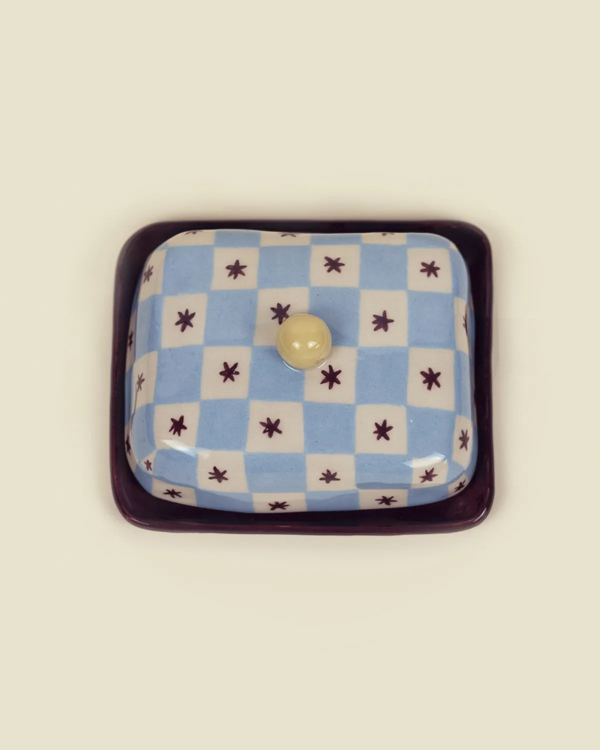 CHECKER BUTTER DISH