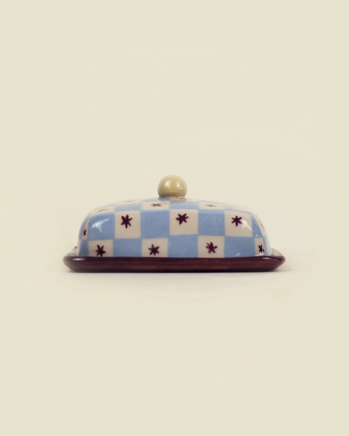 CHECKER BUTTER DISH