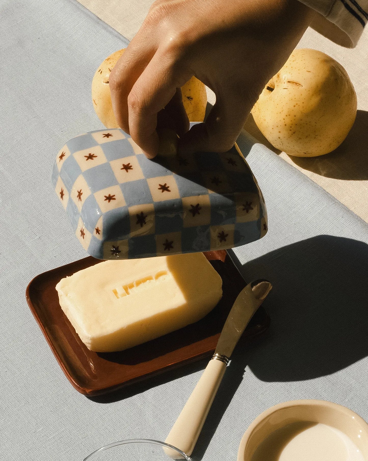 CHECKER BUTTER DISH