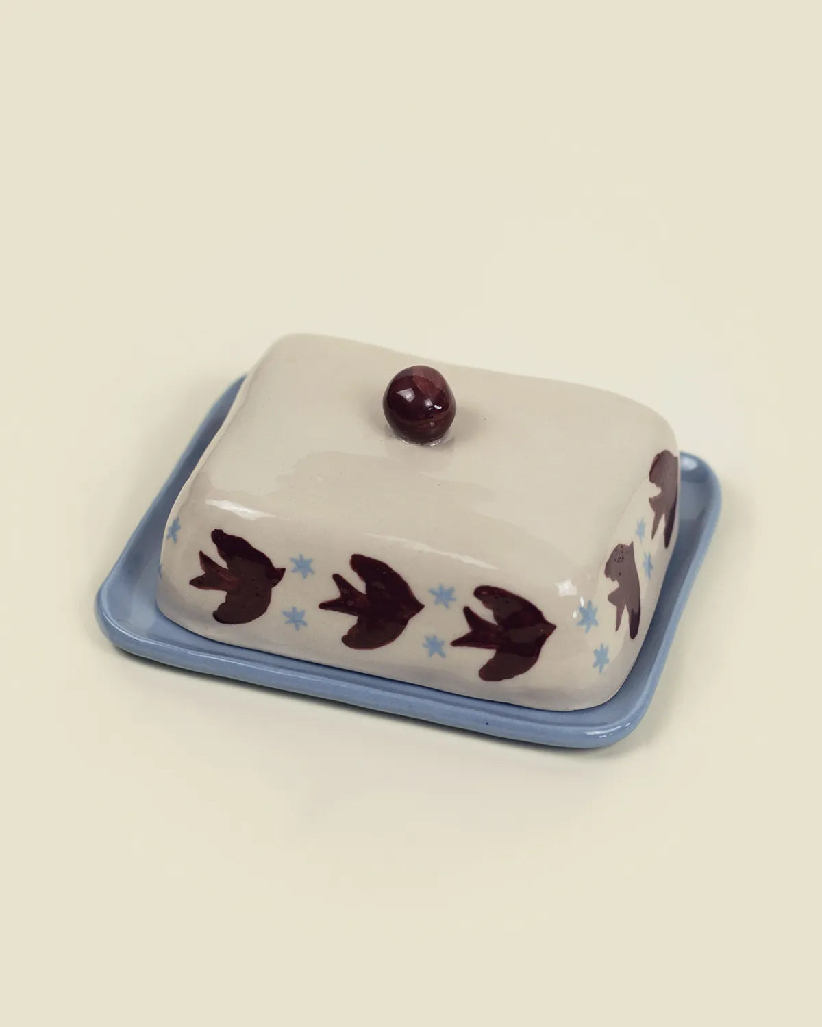 SWALLOW FLOCK BUTTER DISH