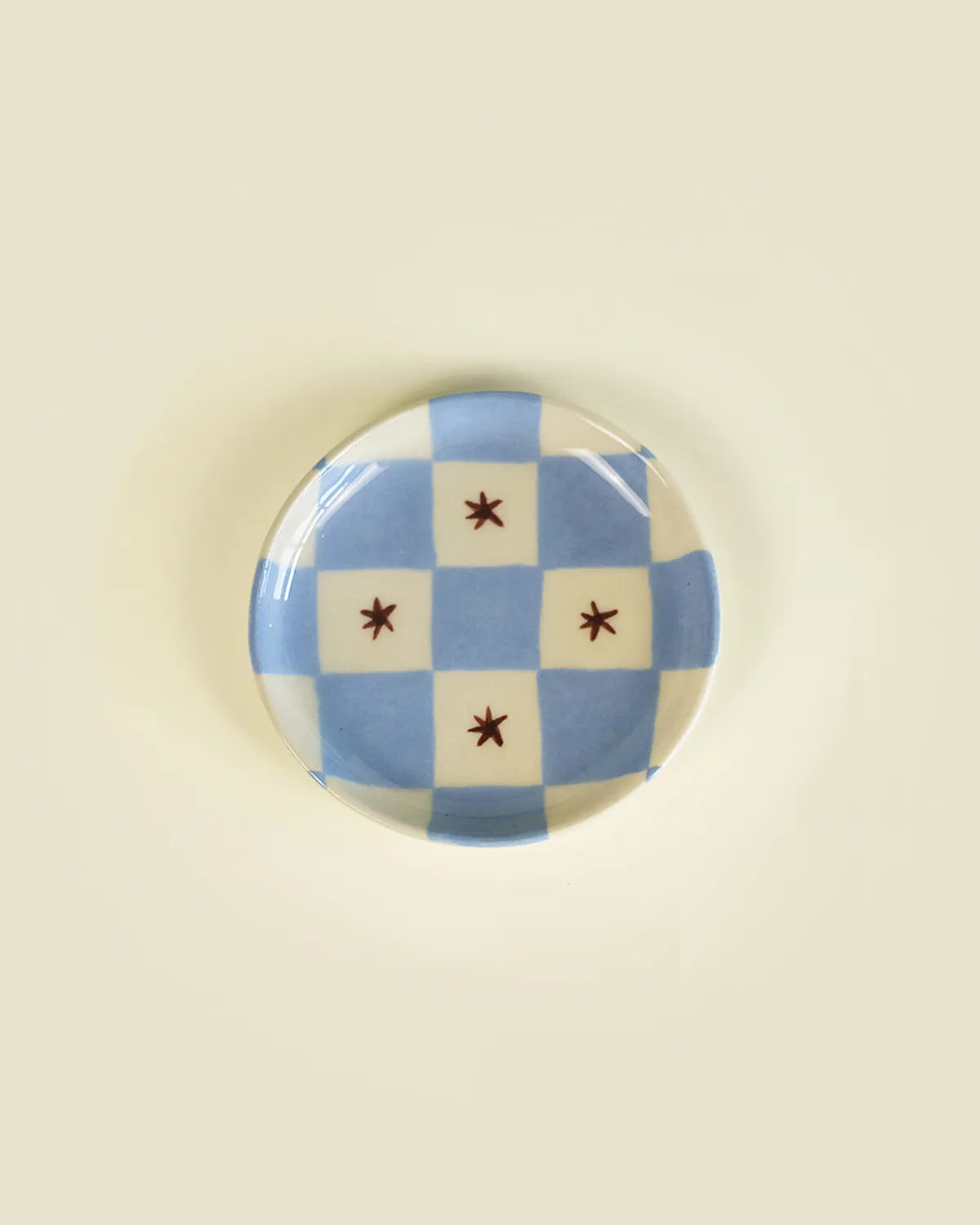 CHECKER APPETIZER PLATE - BLUE