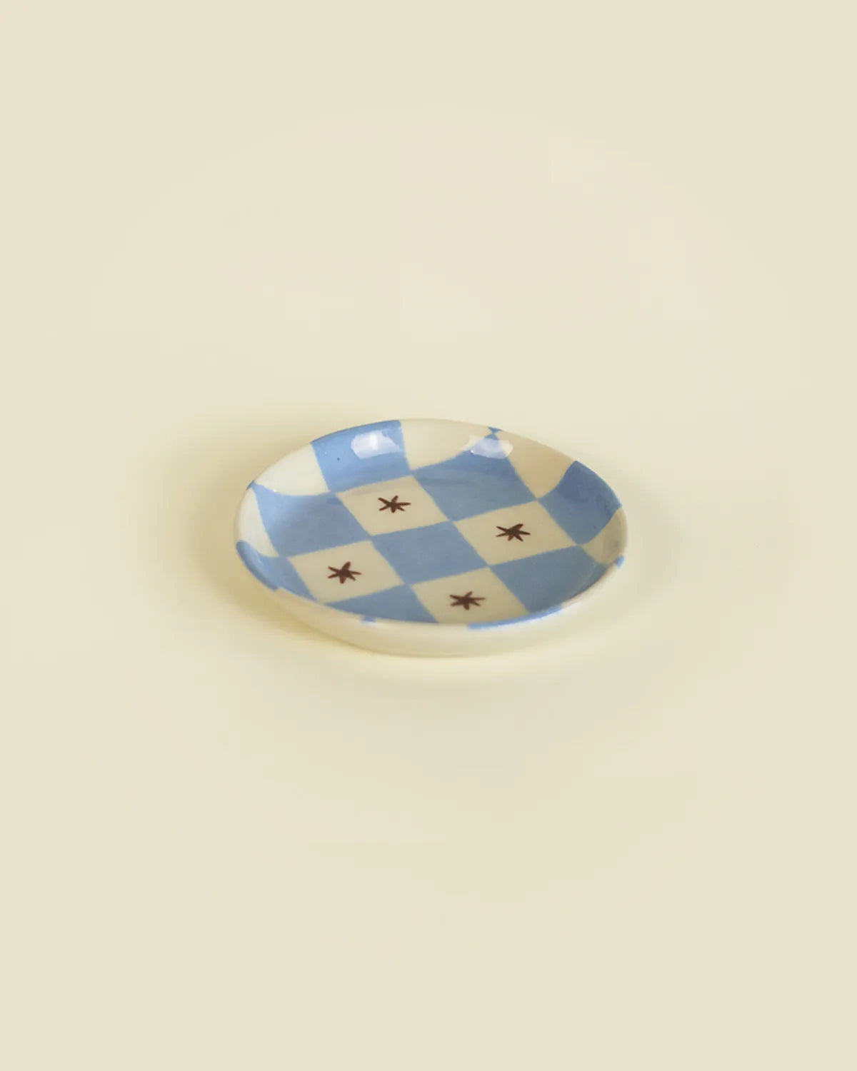 CHECKER APPETIZER PLATE - BLUE