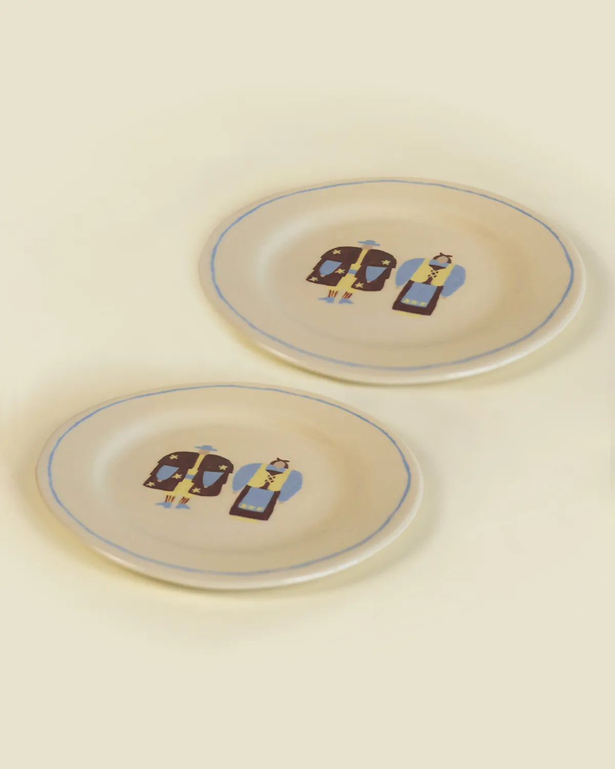 FOLK DINNER PLATES - SET OF 2